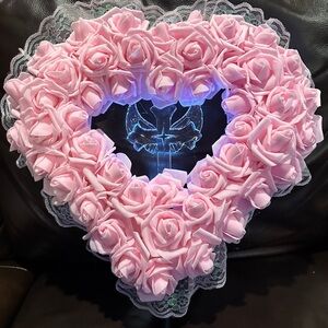 Heart-Shaped Pink Rose Wreath